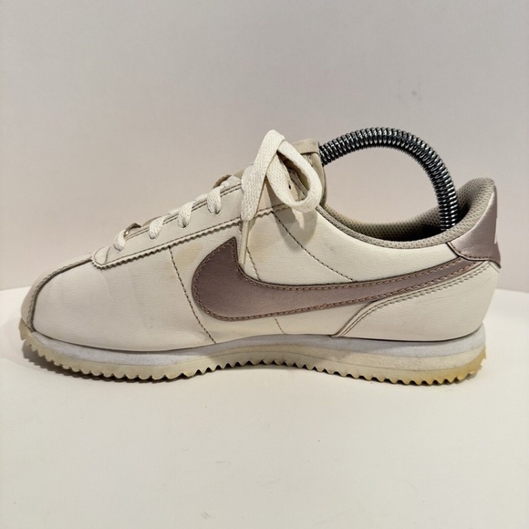 Nike Cortez Basic Leather Cream Metallic Bronze Swoosh Youth Classic L.A. Shoes - Picture 5 of 13